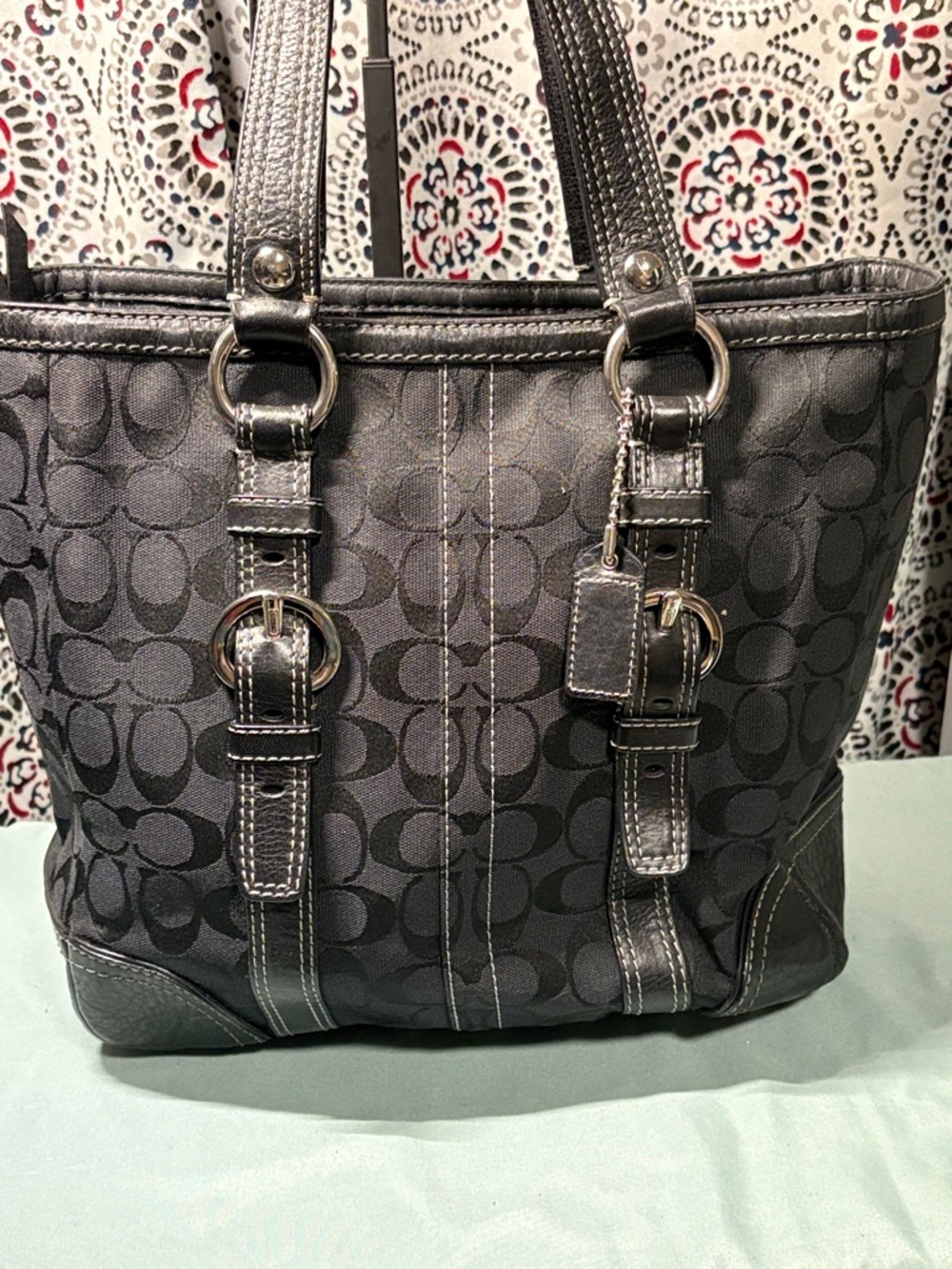 Coach Gallery Tote in Signature Canvas Brown Black Gold F79609 EUC - Picture 5 of 15